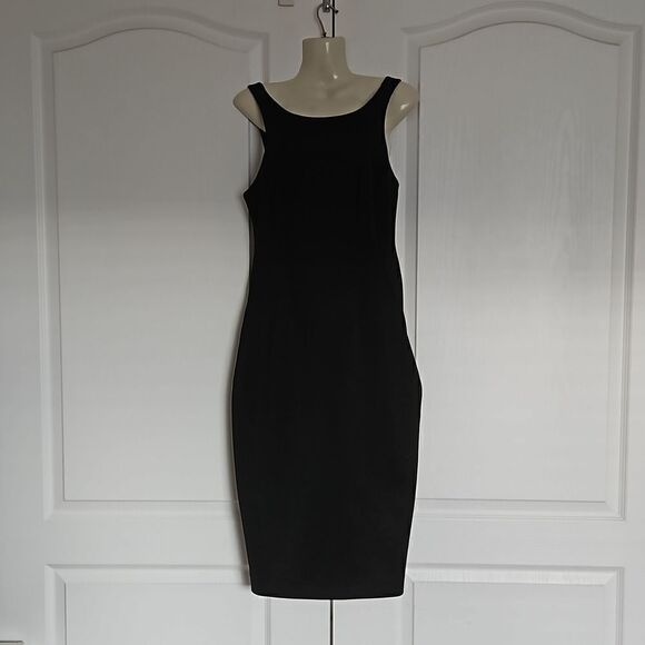 HP Marciano Cocktail Bodycon Midi  Dress With Sheer Back Small Black - Picture 2 of 16